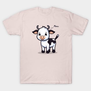 Confused Cow Meowing T-Shirt